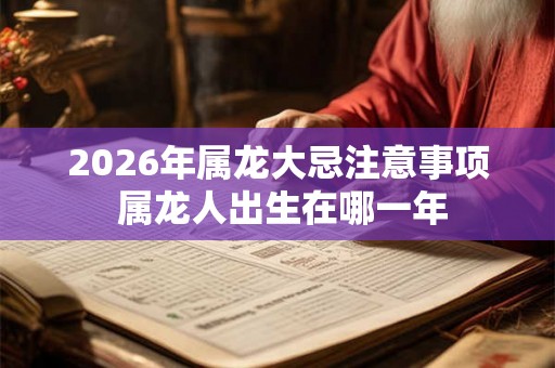 2026年属龙大忌注意事项 属龙人出生在哪一年 2026年属龙大忌注意事项 属龙人出生在哪一年