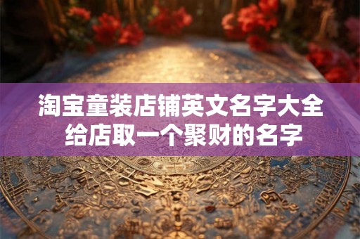 淘宝童装店铺英文名字大全 给店取一个聚财的名字