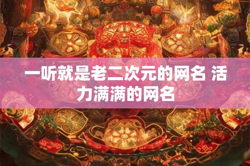 一听就是老二次元的网名 活力满满的网名