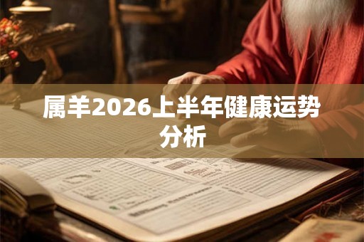 属羊2026上半年健康运势分析 属羊2026上半年健康运势分析