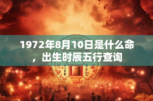 1972年8月10日是什么命，出生时辰五行查询