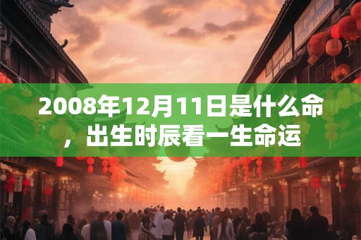 2008年12月11日是什么命，出生时辰看一生命运