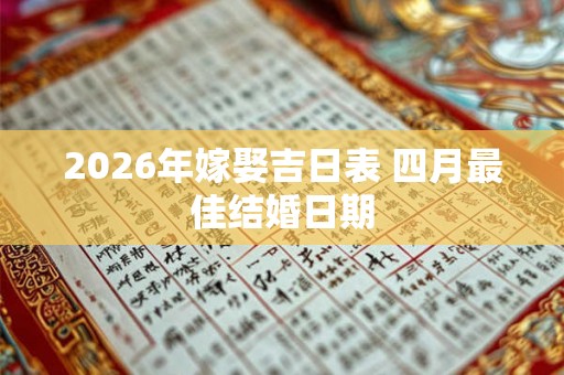 2026年嫁娶吉日表 四月最佳结婚日期