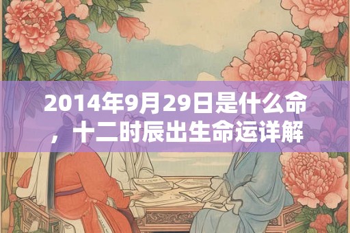 2014年9月29日是什么命，十二时辰出生命运详解
