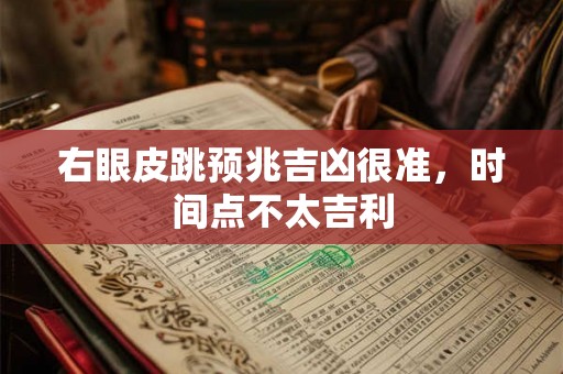 右眼皮跳预兆吉凶很准，时间点不太吉利