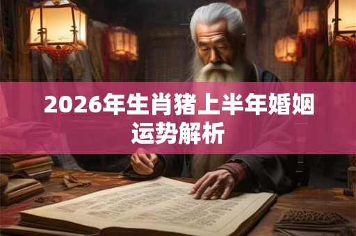 2026年生肖猪上半年婚姻运势解析