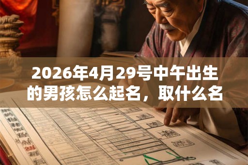2026年4月29号中午出生的男孩怎么起名，取什么名字吉祥？