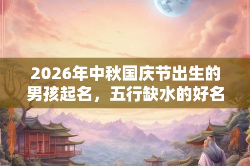 2026年中秋国庆节出生的男孩起名，五行缺水的好名字大全