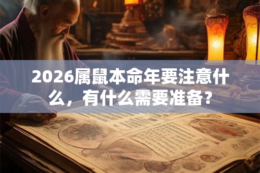 2026属鼠本命年要注意什么，有什么需要准备？