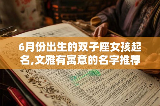 6月份出生的双子座女孩起名,文雅有寓意的名字推荐！