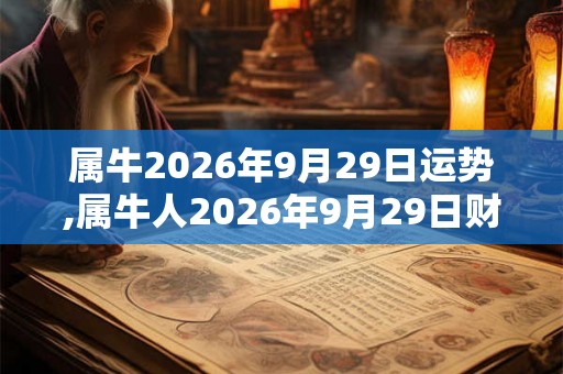 属牛2026年9月29日运势,属牛人2026年9月29日财运,生肖牛2026年9月29日运势 属牛2026年9月29日运势,属牛人2026年9月29日财运,生肖牛2026年9月29日运势