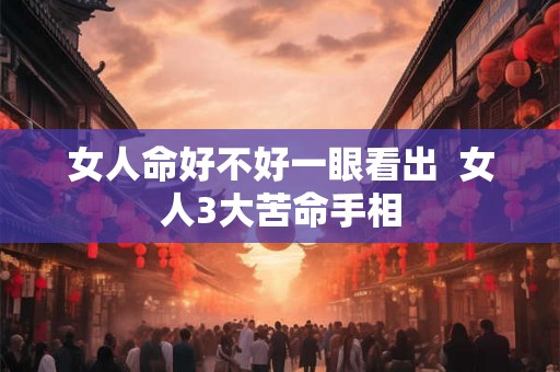 女人命好不好一眼看出  女人3大苦命手相