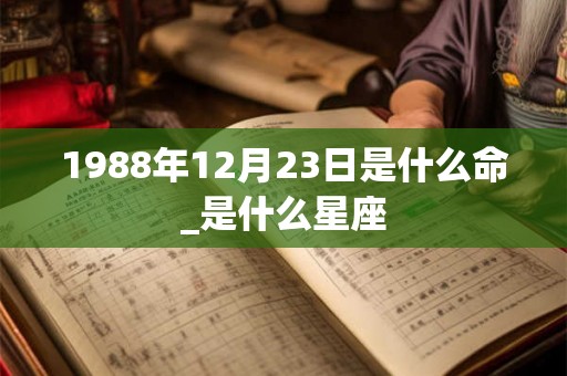 1988年12月23日是什么命_是什么星座