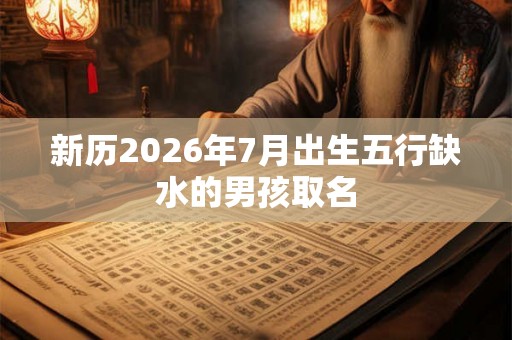 新历2026年7月出生五行缺水的男孩取名