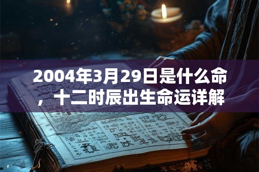 2004年3月29日是什么命，十二时辰出生命运详解