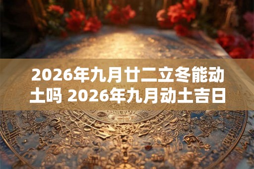 2026年九月廿二立冬能动土吗 2026年九月动土吉日 2026年九月廿二立冬能动土吗 2026年九月动土吉日