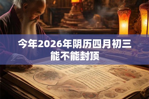 今年2026年阴历四月初三能不能封顶