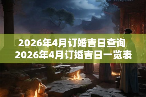 2026年4月订婚吉日查询 2026年4月订婚吉日一览表