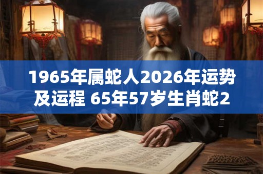 1965年属蛇人2026年运势及运程 65年57岁生肖蛇2026年每月运势