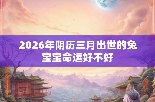 2026年阴历三月出世的兔宝宝命运好不好 2026年阴历三月出世的兔宝宝命运好不好