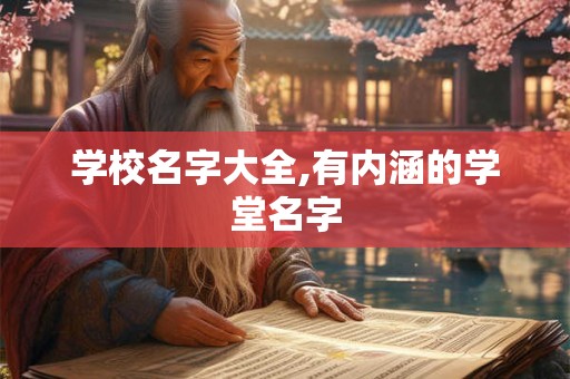 学校名字大全,有内涵的学堂名字