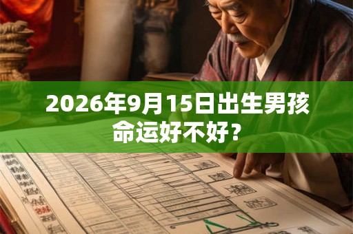 2026年9月15日出生男孩命运好不好？