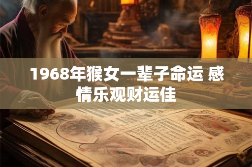 1968年猴女一辈子命运 感情乐观财运佳