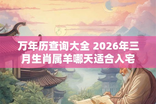 万年历查询大全 2026年三月生肖属羊哪天适合入宅 万年历查询大全 2026年三月生肖属羊哪天适合入宅