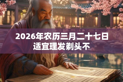 2026年农历三月二十七日适宜理发剃头不