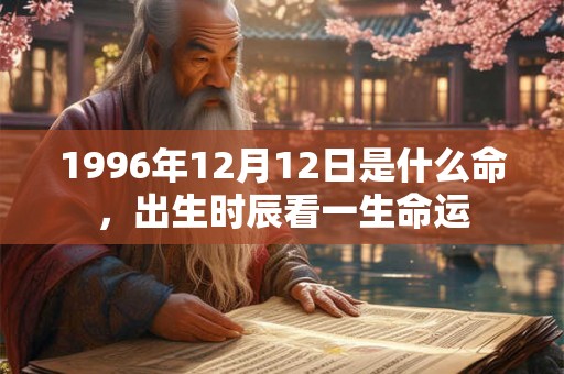 1996年12月12日是什么命，出生时辰看一生命运