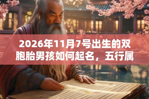 2026年11月7号出生的双胞胎男孩如何起名，五行属什么