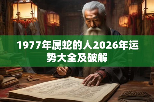 1977年属蛇的人2026年运势大全及破解