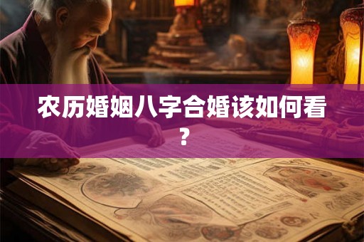 农历婚姻八字合婚该如何看？