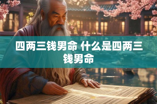 四两三钱男命 什么是四两三钱男命