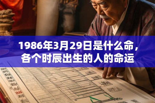1986年3月29日是什么命，各个时辰出生的人的命运