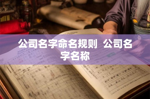 公司名字命名规则  公司名字名称
