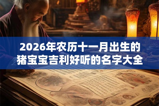2026年农历十一月出生的猪宝宝吉利好听的名字大全