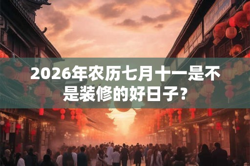 2026年农历七月十一是不是装修的好日子？