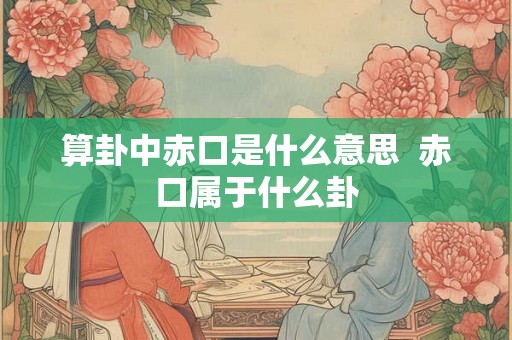 算卦中赤口是什么意思  赤口属于什么卦