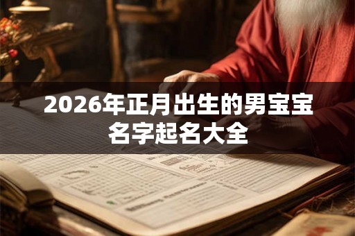 2026年正月出生的男宝宝名字起名大全