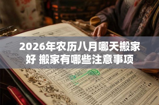 2026年农历八月哪天搬家好 搬家有哪些注意事项