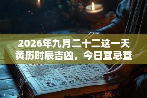 2026年九月二十二这一天黄历时辰吉凶，今日宜忌查询