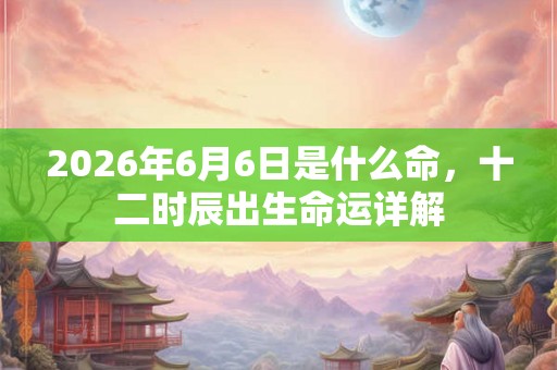 2026年6月6日是什么命,十二时辰出生命运详解 2026年6月6日是什么命,十二时辰出生命运详解
