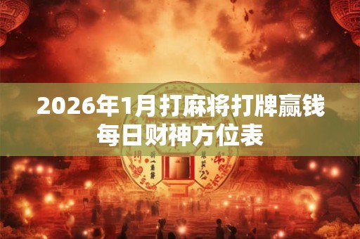 2026年1月打麻将打牌赢钱每日财神方位表