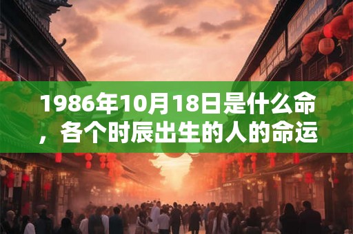 1986年10月18日是什么命,各个时辰出生的人的命运 1986年10月18日是什么命,各个时辰出生的人的命运