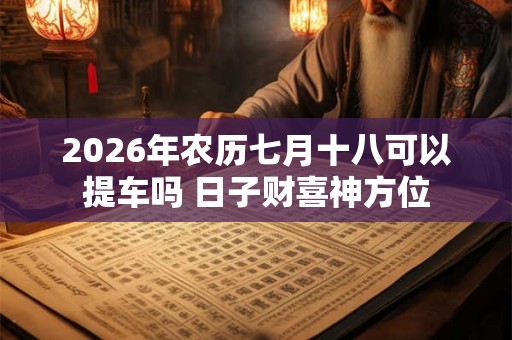2026年农历七月十八可以提车吗 日子财喜神方位