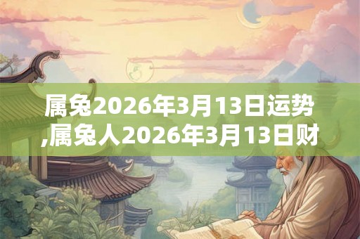 属兔2026年3月13日运势,属兔人2026年3月13日财运,生肖兔2026年3月13日运势