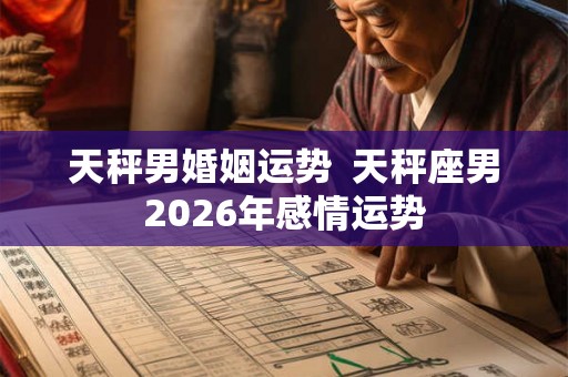 天秤男婚姻运势  天秤座男2026年感情运势