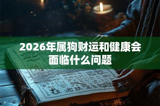 2026年属狗财运和健康会面临什么问题