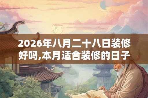 2026年八月二十八日装修好吗,本月适合装修的日子有哪些？